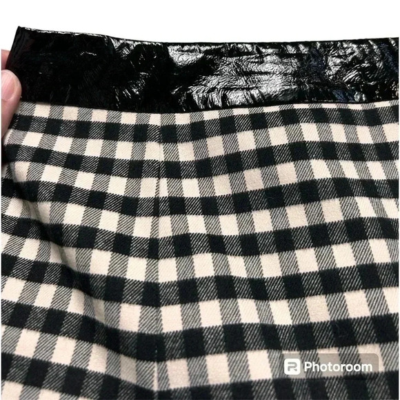 Tristan checkered flared skirt, pleather waistband  detail, Medium - Picture 4 of 7